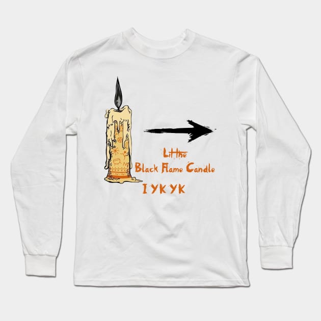 Lit Black Flame Candle Long Sleeve T-Shirt by PSR Designs